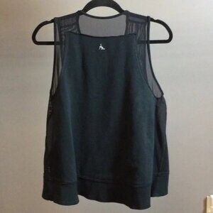 S Nancy Rose Performance black mesh tank top